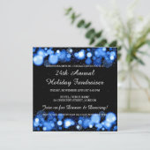Holiday Corporate Fundraiser Gala Event Blue Einladung (Stehend Vorderseite)