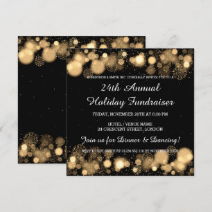Holiday Corporate Fundraiser Gala Event Gold Einladung