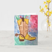 Holiday Cowboy Boot Karte (Gelbe Blume)