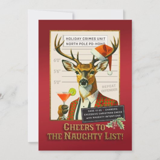 Holiday Crimes Unit – Reindeer Repeat Offender Einladung (Vorderseite)