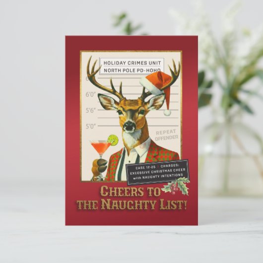 Holiday Crimes Unit – Reindeer Repeat Offender Einladung (Stehend Vorderseite)