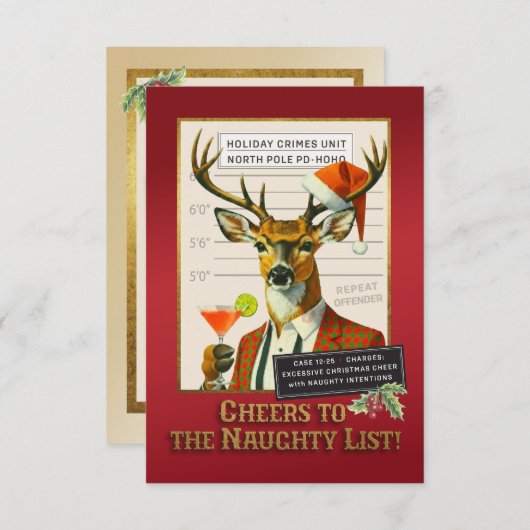 Holiday Crimes Unit – Reindeer Repeat Offender Einladung (Vorne/Hinten)