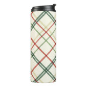Holiday Crosshatch Plaid Red Green Gold Thermosbecher (Nach links gedreht)