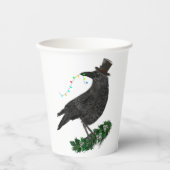 Holiday Crow with Top Hat Pappbecher (Vorderseite)