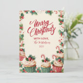 Holiday Cupcake Frohe Weihnachten (Stehend Vorderseite)