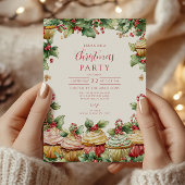Holiday Cupcake Frohe Weihnachten Einladung