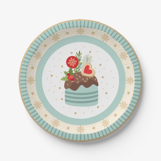 Holiday Cupcake Weihnachtsschild Pappteller (Vorderseite)