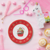 Holiday Cupcake Weihnachtsschild Pappteller (Party)