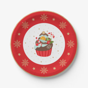 Holiday Cupcake Weihnachtsschild Pappteller