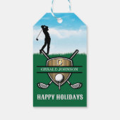 Holiday Custom Golf Monogram Design Geschenkanhänger (Rückseite)