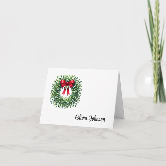 Holiday Custom Name Folded Note Cards Dankeskarte (Vorderseite)