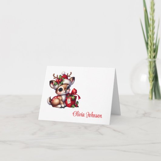 Holiday Custom Name Folded Note Cards Dankeskarte (Vorderseite)