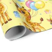 Holiday cute cartoon giraffe geschenkpapier (Rolleneckpunkt)