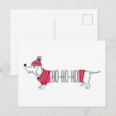 Holiday Dachsund | Ho-Ho Postkarte (Vorne/Hinten)