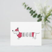 Holiday Dachsund | Ho-Ho Postkarte (Stehend Vorderseite)