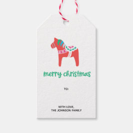 Holiday Dala Schwedisches Pferd Frohe Weihnachten Geschenkanhänger