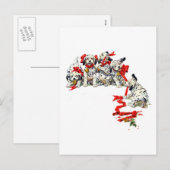 Holiday Dalmatiner Pups Feiertagspostkarte (Vorne/Hinten)