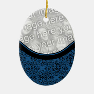 Holiday Damask Oval Ornament