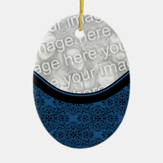 Holiday Damask Oval Ornament (Vorne)