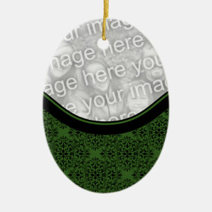 Holiday Damask Oval Ornament