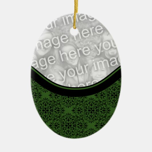 Holiday Damask Oval Ornament (Vorne)