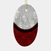 Holiday Damask Oval Ornament (Rechts)