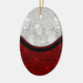 Holiday Damask Oval Ornament (Links)