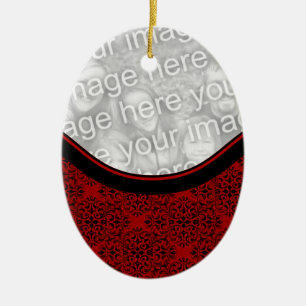 Holiday Damask Oval Ornament