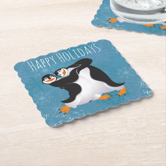 Holiday Dancing Pinguine Paper Untersetzer (angewinkelt)