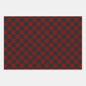 Holiday Dark Green Burgundy Gold Checkered Geschenkpapier Set (Vorderseite 2)