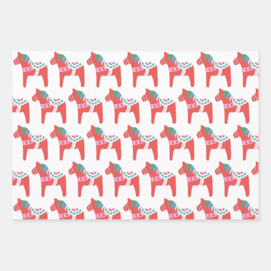 Holiday Data Horse, Set von 3 Jahren Geschenkpapier Set (Vorderseite)