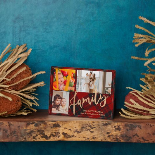 Holiday Décor Rustic Red Kariert Family Foto Fotoplatte (Seite)