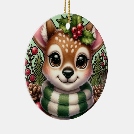 Holiday Deer Keramik Ornament (Rechts)