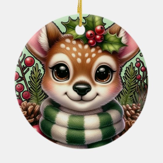 Holiday Deer Keramik Ornament (Hinten)