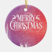 Holiday Deer Landscape Keramik Ornament (Vorne)
