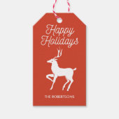 Holiday Deer Personalisiert Geschenkanhänger (Vorderseite)