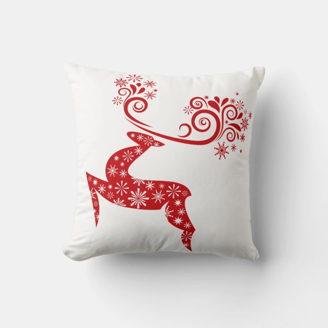 Holiday Deer Throw Kissen (Vorderseite)
