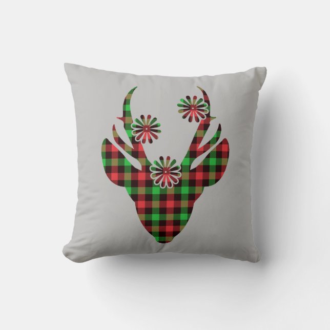Holiday Deer Throw Kissen (Vorderseite)