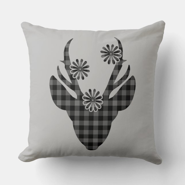 Holiday Deer Throw Kissen (Vorderseite)