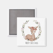 Holiday Deer Wreath Magnet (Vorderseite/Rückseite)