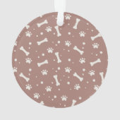 Holiday Dog Bone & Pawprint Personalisiertes Pet-F Ornament (Rückseite)