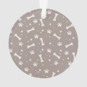 Holiday Dog Bone & Pawprint Personalisiertes Pet-F Ornament (Rückseite)