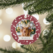 Holiday Dog Bone & Pawprint Personalisiertes Pet-F Ornament