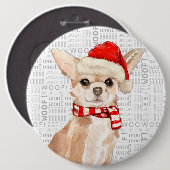 Holiday Dog Fleas Navidog Christmas Chihuahua Hint Button (Vorne & Hinten)