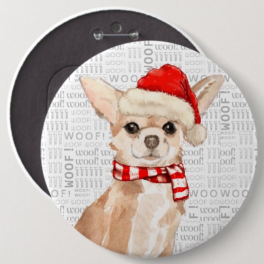 Holiday Dog Fleas Navidog Christmas Chihuahua Hint Button (Vorne & Hinten)