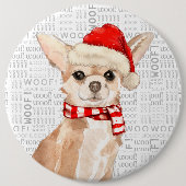 Holiday Dog Fleas Navidog Christmas Chihuahua Hint Button (Vorderseite)