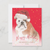Holiday Dog Gold Rote Saison Gruß (Vorderseite)