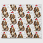 Holiday Dog Lover Basset Weihnachten Geschenkpapier (Flach)