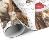 Holiday Dog Lover Basset Weihnachten Geschenkpapier (Rolleneckpunkt)