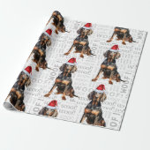 Holiday Dog Lover Black Tan Weihnachten Geschenkpapier (Ungerollt)